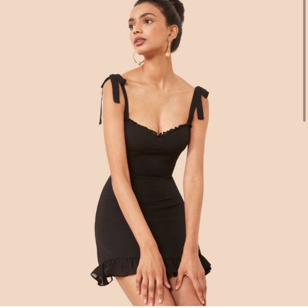 Christine dress in black reformation.